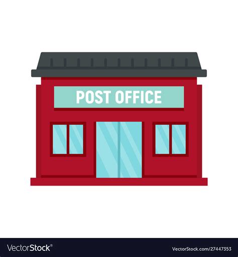 Post Office Building Icon Flat Style Royalty Free Vector