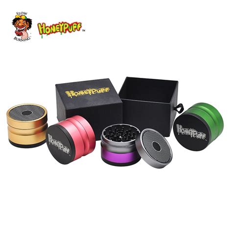 honeypuff dia 63mm h 47mm 4 layers ancient shape spice crusher tobacco grinder aluminum herb