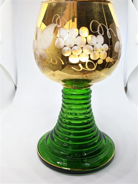 vintage roemer design german wine glasses beehive stem collectible goblet drinkware barware etsy