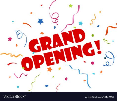Grand Opening Banner With Confetti Royalty Free Vector Image
