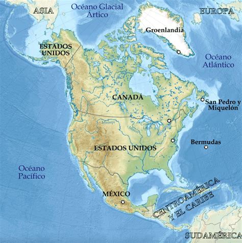 Considerar Extra Estadísticas Mapa Fisico America Del Norte