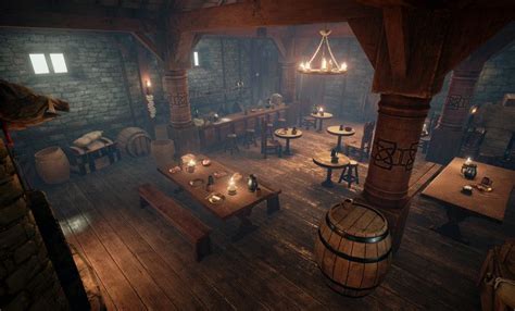 Medieval Tavern Güray Emen Tavern Fantasy Concept Art Medieval