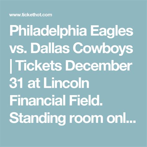 Philadelphia Eagles Vs Dallas Cowboys Tickets December 31 At Lincoln