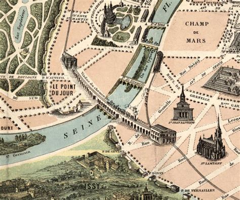 Old Map Of Paris Guide 1892 Vintage Maps And Prints