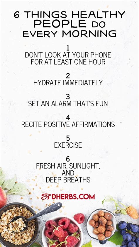 6 Things Healthy People Do Every Morning Infographic Health How To