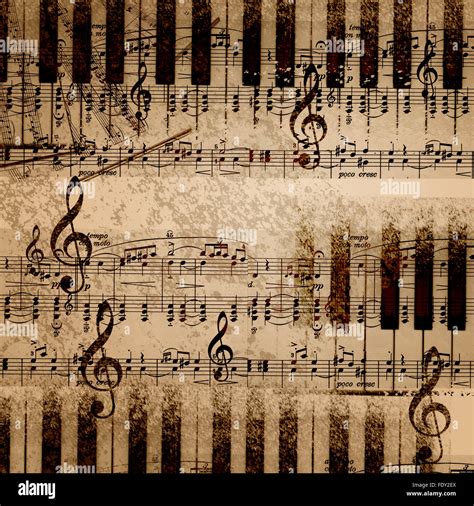 Music Notes On Old Paper Sheet Background Stock Photo Alamy
