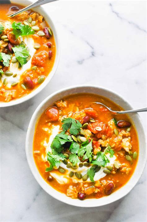 Slow Cooker Turkey Pumpkin Chili This Healthy Table
