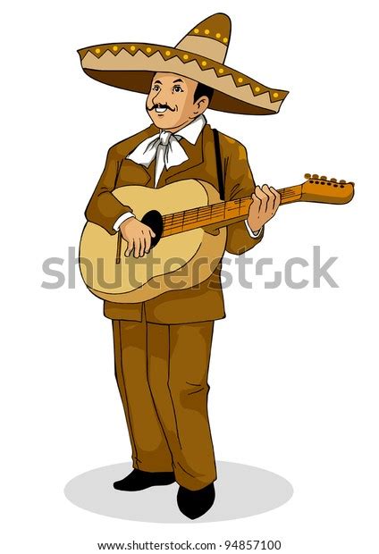 Vector Illustration Mexican Musician Stock Vector Royalty Free