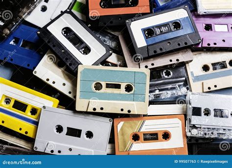 Cassette Tape Vintage Style Collection Stock Image Image Of Analogue Aerial 99507763