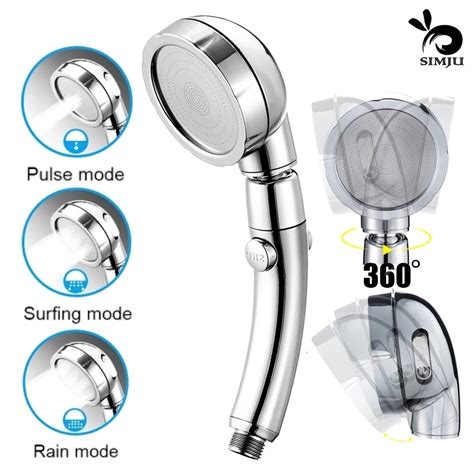 3 Modes 360 Detachable Settling Water Heater Shower Head Handheld High