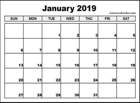 20 Printable Calendars 2019 Free Download Printable Calendar Templates ️