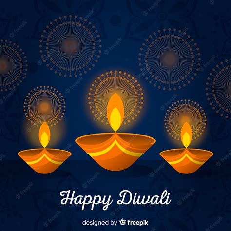 Free Vector Colorful Diwali Background With Flat Design