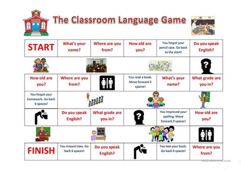 These esl listening activities for intermediate students are game changers in the classroom. Classroom Language Game worksheet - Free ESL printable ...