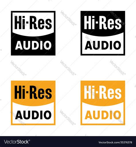 Hi Res Audio Music File Term Information Sign Vector Image