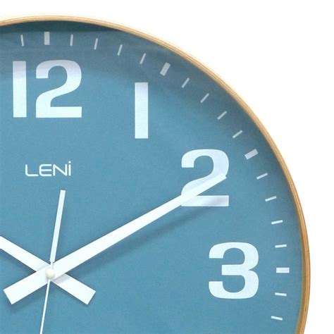 Buy Leni Wood Wall Clock Teal 40cm Online Purely Wall Clocks
