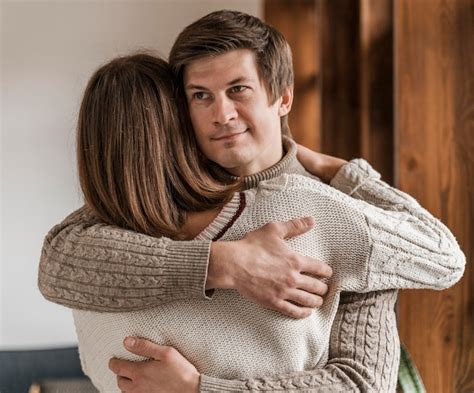 Free Photo Adult Woman Hugging Her Husband