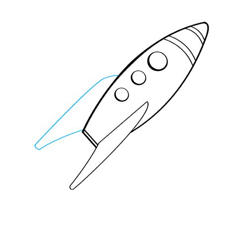 How To Draw A Rocket Ship Easy Step By Step Tutorial Easy Drawing