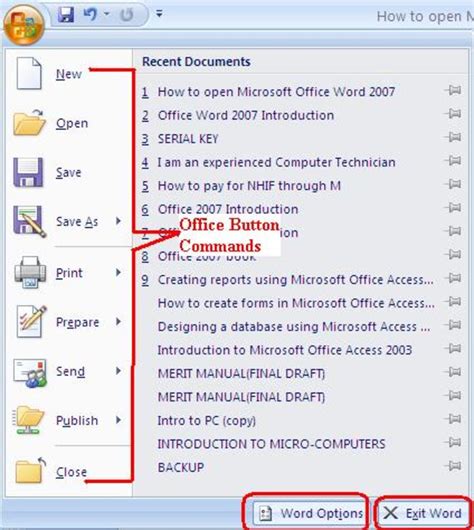 How To Open Microsoft Word 2007