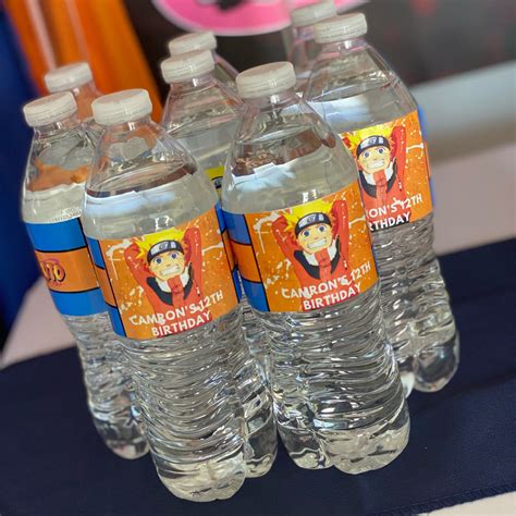Anime Water Bottle Labels Etsy