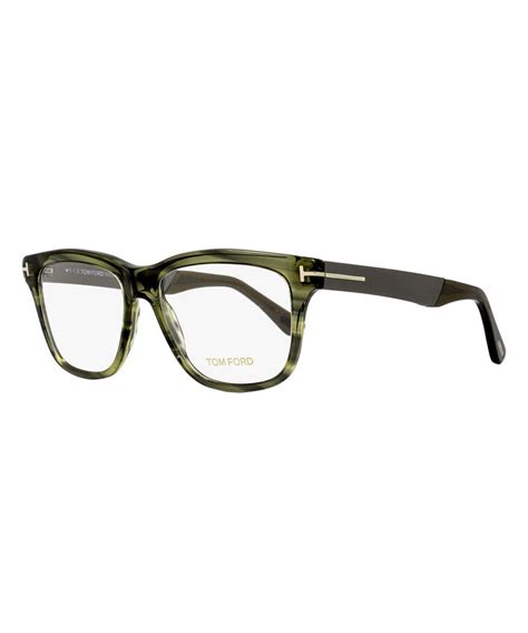 tom ford tom ford square eyeglasses tf5372 098 size 54mm green melange ruthenium ft5372