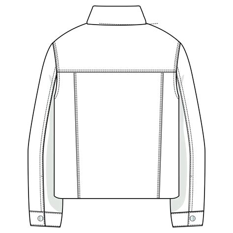 Vector Denim Jacket Flat Sketch For Adobe Illustrator Etsy Uk