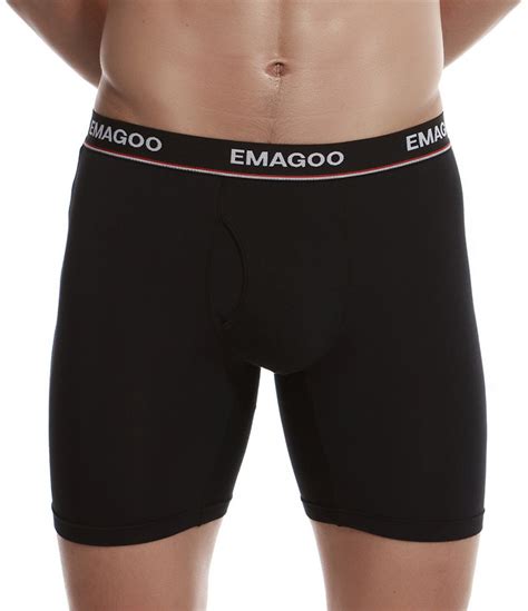 3 6 pack mens bamboo long leg boxer briefs underwear elastic soft short pants ebay