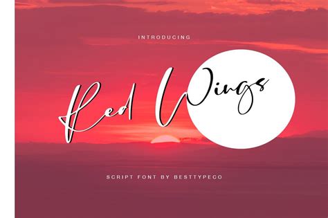 Red Wings A New Fresh Handmade Calligraphy Font Very