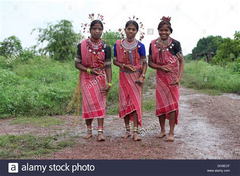 Tribal dance. Baiga Tribe, Chada village, Madhya Pradesh, India Stock ...