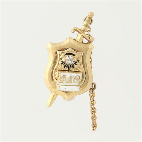 Phi Delta Theta Badge 14k Yellow Gold Diamond Fraternity Vintage 1934