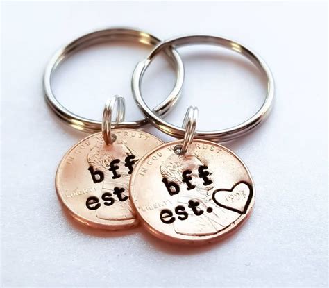 Gifts for best friends personalized. Custom Personalized Bff Penny Keychain, Best Friend Gift ...