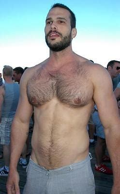 Shirtless Male Muscle Guy Hairy Chest Abs Pecs Beard Hunk X Photo