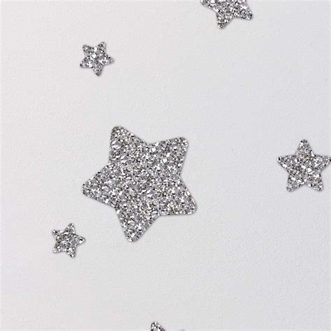 Silver Glitter Star Wall Stickers Little Cloud