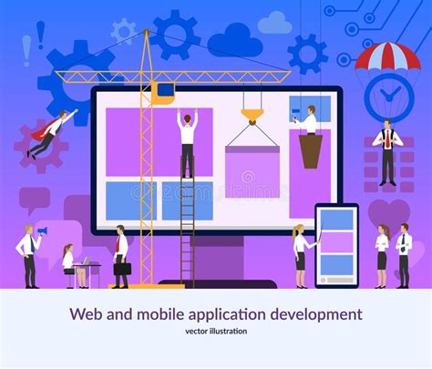 Web And Mobile Application Development Concept Vector Illustration In