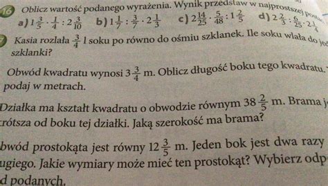 Oblicz wartość podanego wyrażenia Wynik przedstaw w najprostszej