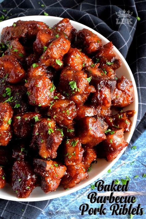 Place the riblets in a large roasting pan and bake in the preheated. Baked Barbecue Pork Riblets in 2020 | Pork riblets, Pork riblets recipe, Pork belly recipes
