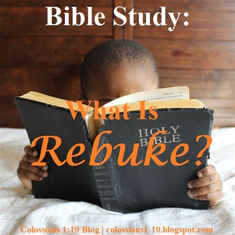 Colossians 110 Blog What Is Rebuke