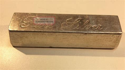 Very Rare 999 Fine 10 Troy Oz Vintage Poured Silver Bar Stamped