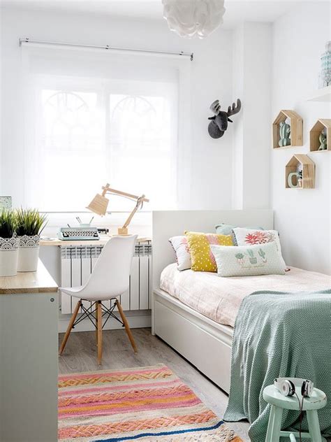 For a girl's bedroom idea for a small room, stick with a twin bed and narrow furniture with plenty of storage. 20 Small Bedroom Ideas to Make Your Bedroom Looks Roomier