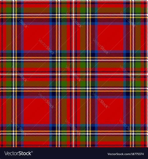 Scottish Plaid Royal Stewart Tartan Royalty Free Vector