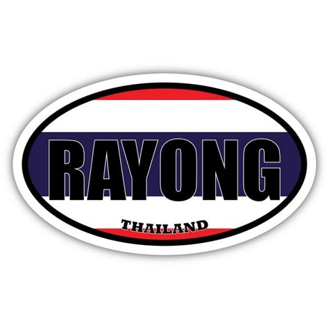 Rayong Thailand Flag Oval Decal Vinyl Bumper Sticker 3x5 Inches