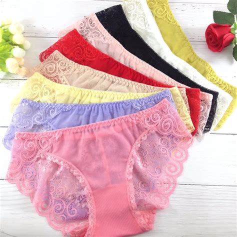 5pcslot Teenage Girls Underwear Lace Briefs Multi Colors Styles Female Panties Princess Lovely