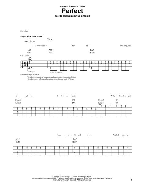 To make these videos, i go to chordify dot net and edit the chord diagram to match the uploaded cover. Perfect (Guitar Tab) - Print Sheet Music Now