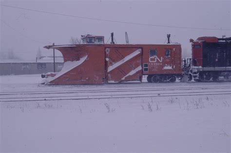 Canadian National Railroad Snow Plow Cn 55614 At London East Ontario