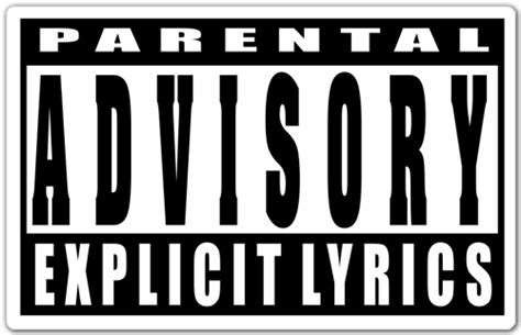 Sticker Parental Advisory Explicit Lyrics