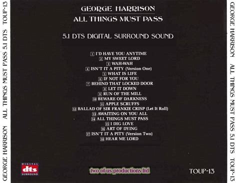 Dts Audio Cd George Harrison All Things Must Pass