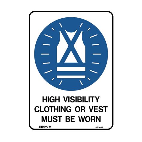 Mandatory Sign Hi Visibility Clothing Or Vest Must Be Worn Metal