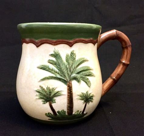 Vigor 3 Palm Trees Bamboo Coffee Mug Tea Cup Ceramic Ebay