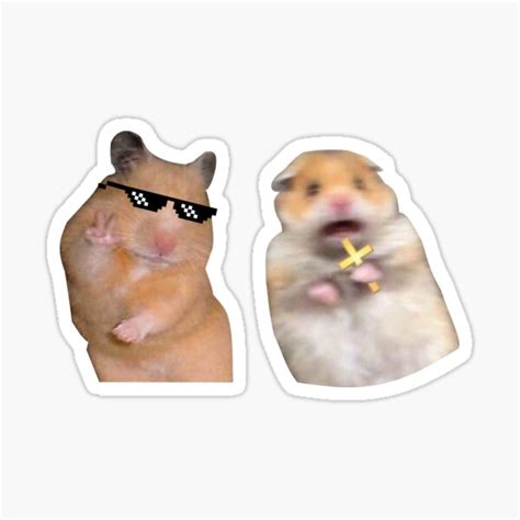 Peace Sign Thuglife And Scared Praying Hamster Meme Sticker For Sale