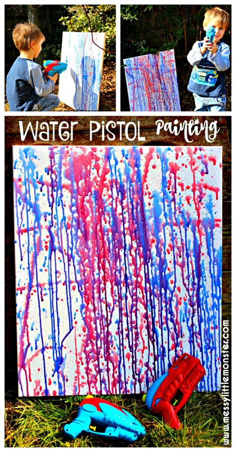Water Pistol Painting Is The Best Outdoor Art Activity