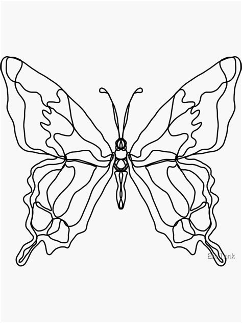 Continuous Line Butterfly Sticker By Bffeot Redbubble